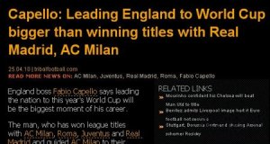 卡佩羅稱世界杯為終極夢想 重于執(zhí)教皇馬米蘭