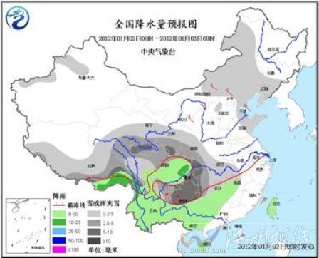 全國降水量預(yù)報圖。中央氣象臺網(wǎng)站