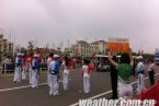 海陽亞沙會火炬傳遞今天在海陽傳遞 海陽天氣涼爽氣