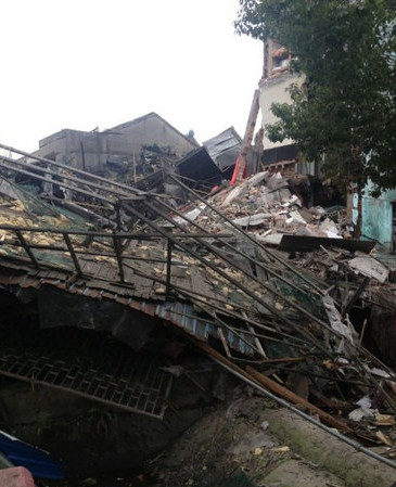 寧波慈溪鍋爐爆炸事故現場