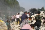 貨車棉花包起火了 河南許昌村民哄搶棉花