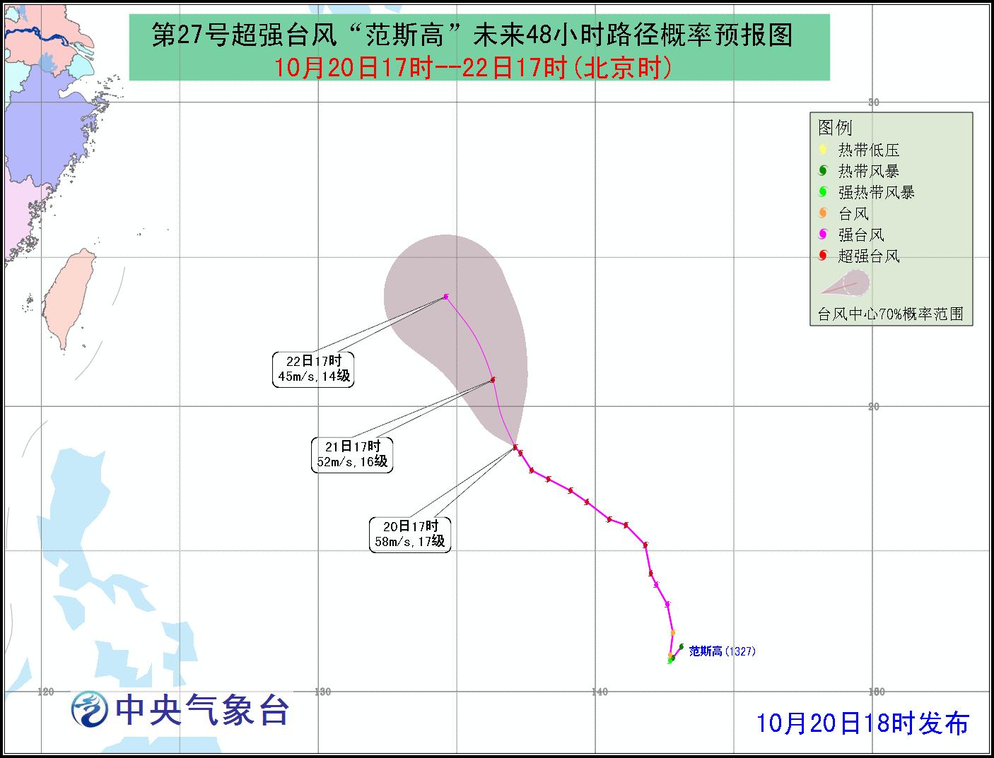 超強(qiáng)臺風(fēng)范斯高路徑