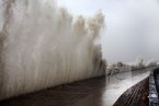 菲特臺風影響浙江 大暴雨灌滿錢塘江水位超警戒線
