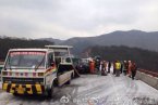 漢中高速交警執勤被撞下橋 西漢高速兩名交警執勤被