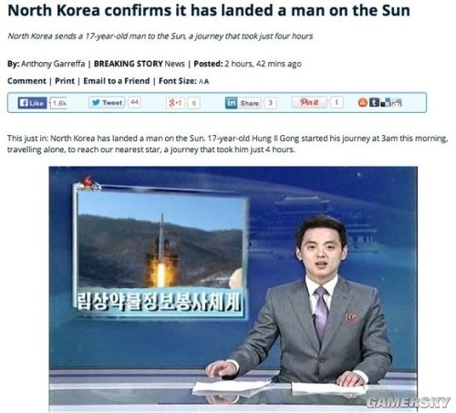 朝鮮宣布將人送上太陽