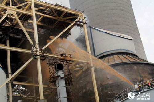 浙江嘉興一電廠(chǎng)著火