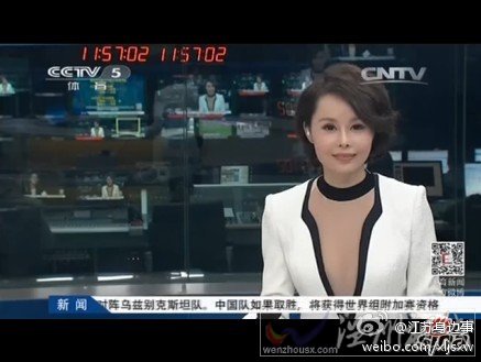 央視女主播穿肉色內衣