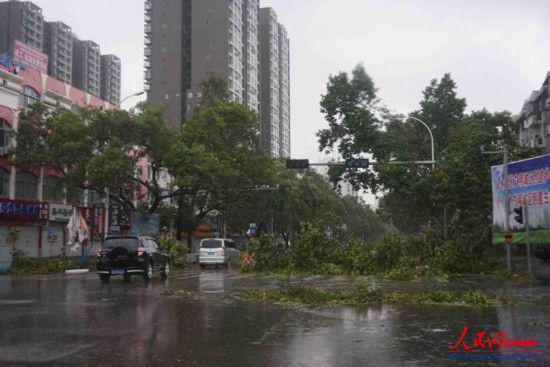 威馬遜臺風經過廣西留下一片狼藉