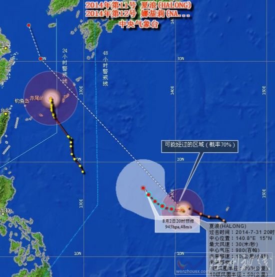 臺(tái)風(fēng)夏浪路徑圖