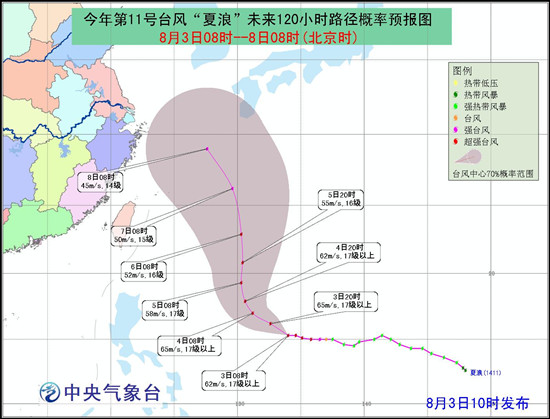 夏浪臺(tái)風(fēng)登陸我國沿海概率較小