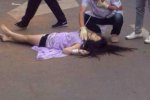 長裙美女割脈后跳樓 因感情糾紛不愿分手鬧自殺