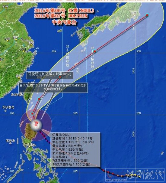 臺(tái)風(fēng)紅霞路徑圖