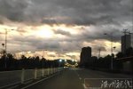 超強臺風燦鴻登陸前永嘉天空烏云密布 洞頭浪高十幾