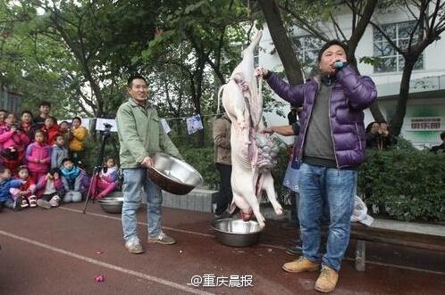 小學組織現場殺豬