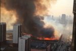 天津街頭突發大火 2016年1月5日天津市雙港鎮街頭突發
