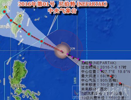 臺(tái)風(fēng)尼伯特路徑圖