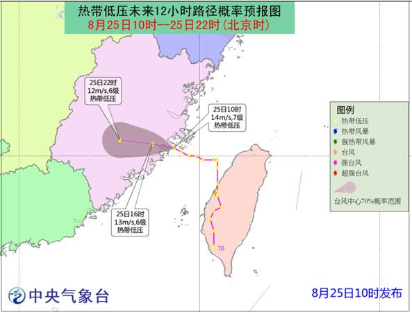 臺(tái)灣海峽熱帶低壓路徑圖