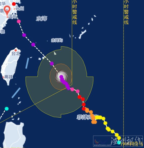 最新臺(tái)風(fēng)利奇馬消息路徑圖