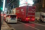 京牌滬牌現身東京街頭 奧運會轉播車