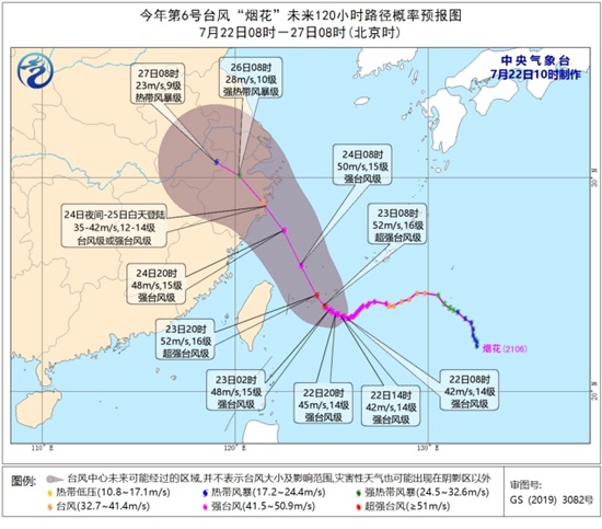 2021年6號臺風走向