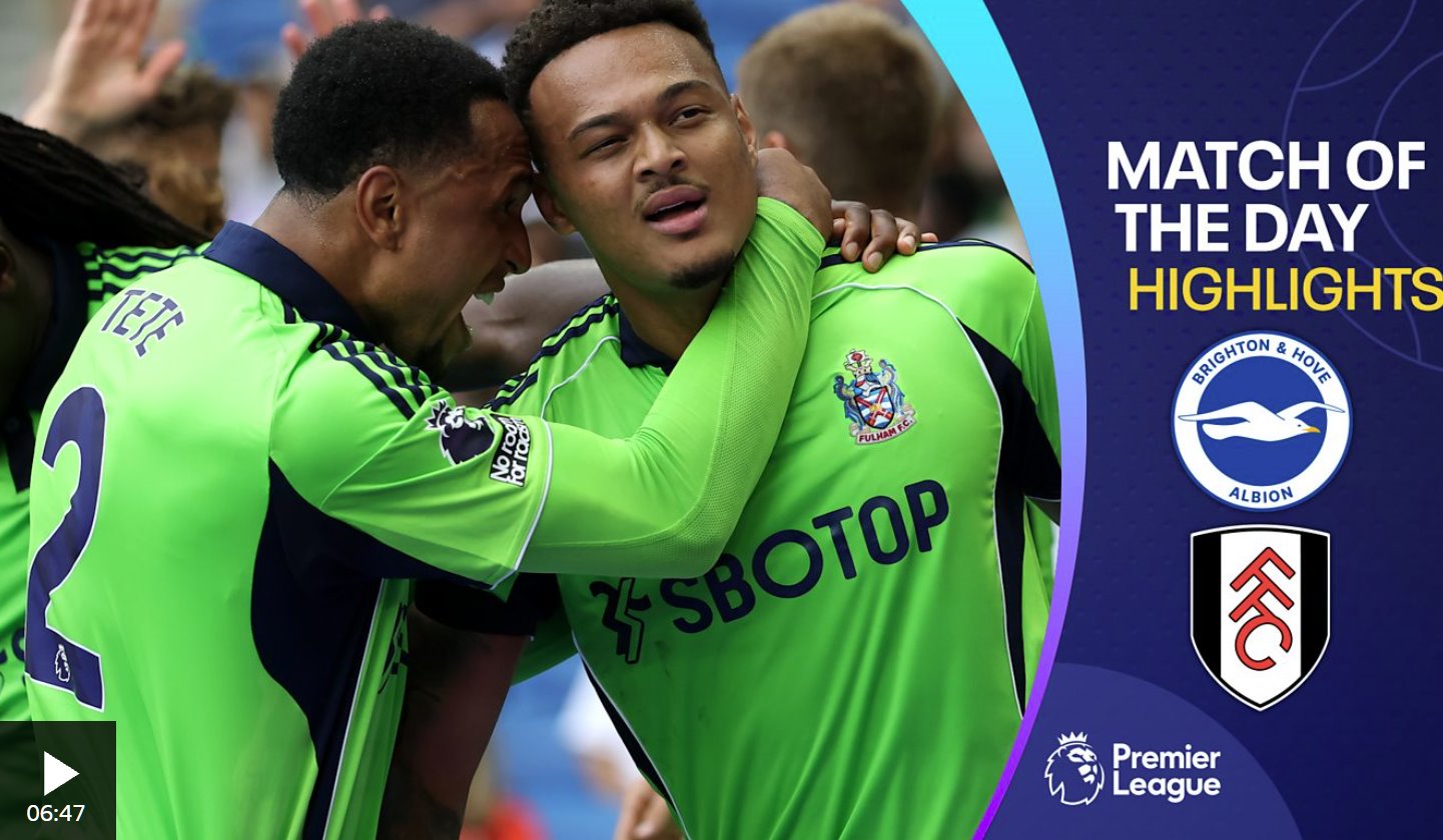 富勒姆逆轉布萊頓,逆轉取勝